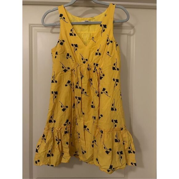 Thakoon Yellow Floral Ruffle Shift Dress Rent The Runway Pre-Loved 0 $315 - Picture 2 of 4